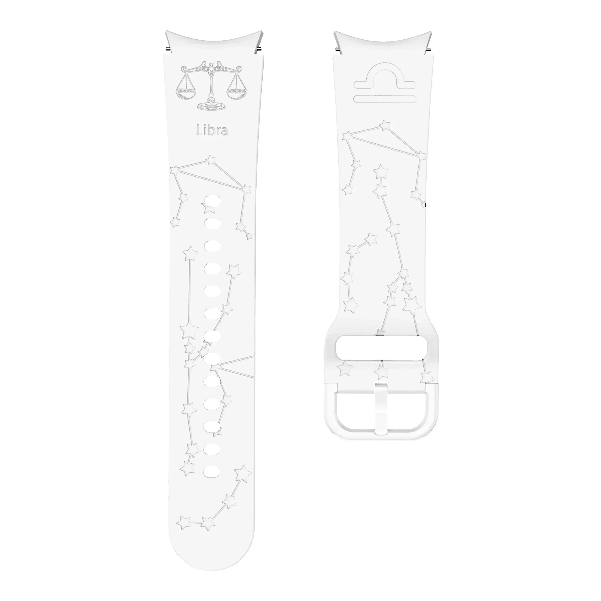 Seamless Zodiac Engraved Classic Buckle Watch Strap