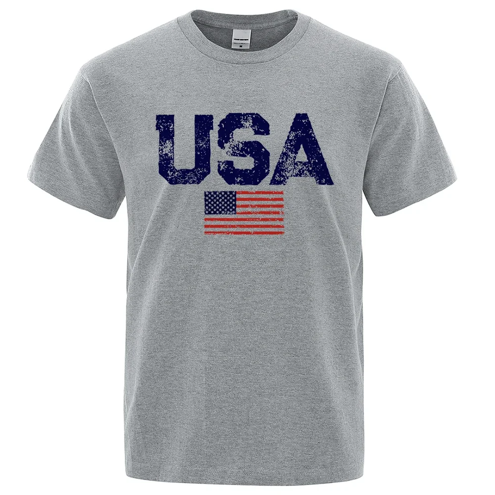 thumbnail image 1 of Camisetas con estampado de bandera de EE. UU. Vintage para hombre, camisetas de calle de hip hop, camisetas casuales de verano de algodón, camisetas transpirables de talla grande, 1 of 4