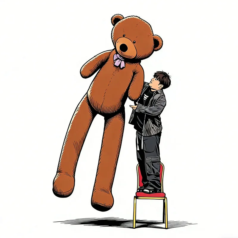 출현하는 테디베어(특대형) 무대 마술 트릭 높이 280cm 전문 마술사 소품 일루전 코미디 파티 마술 소품