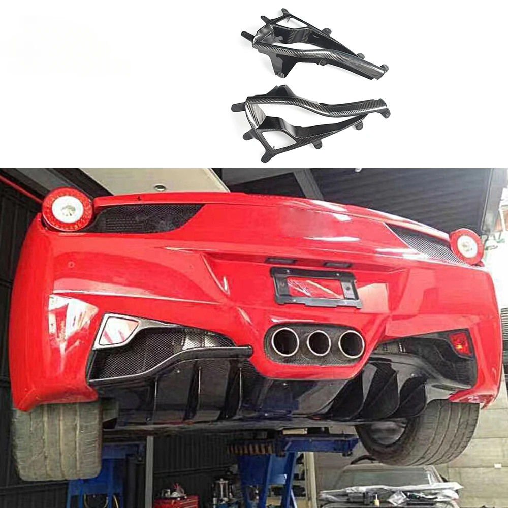 

Carbon Fiber Tail Lamp Surround Rear Fog Cover Car Body Kit Diffuser For Ferrari 458