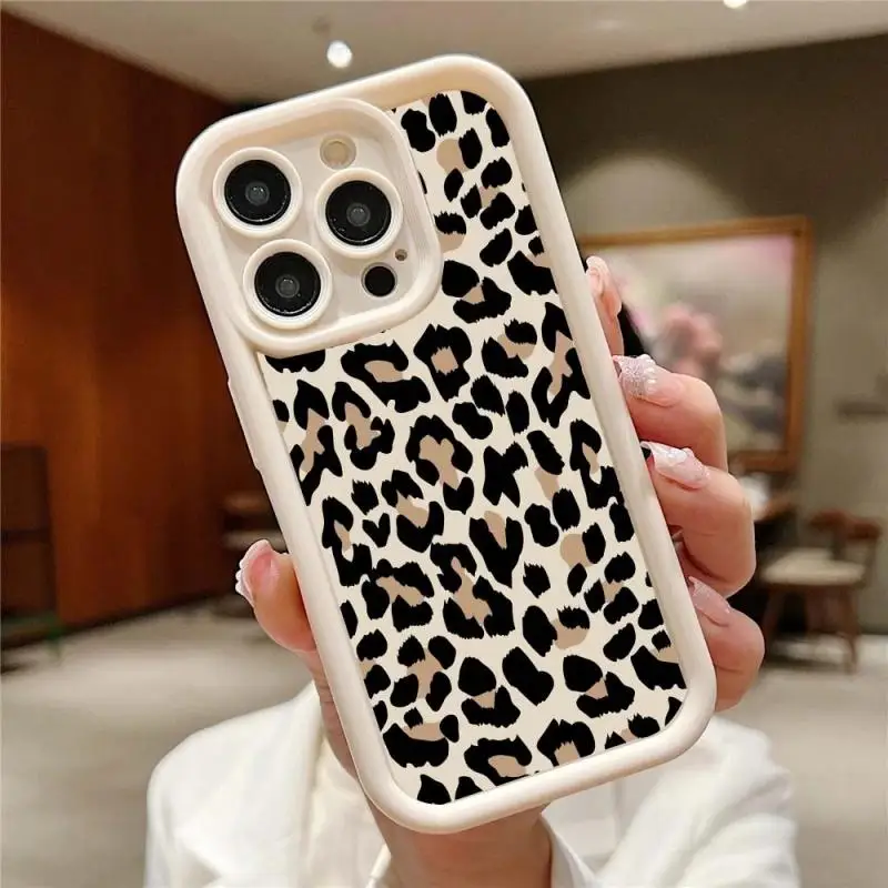 Classic Leopard Print Silicone Matte Phone Case