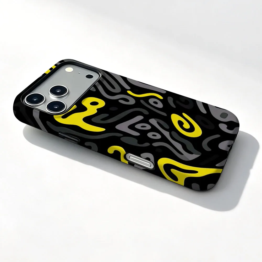 Abstract Graffiti Magnetic Phone Case with 2-in-1 Film Cover