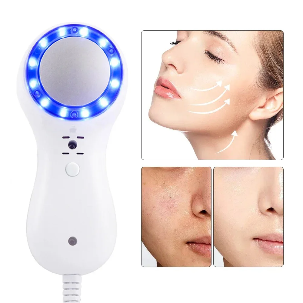 USB Ice Healing Beauty Machine Led Photon Rejuvenation Massager Shrink Pores Cold Hammer Blue Light Facial Skin Lifting Tighten skin care device