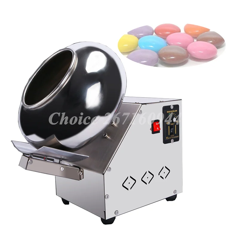 

Mini Stainless Steel Chocolate Rounder Coater Sugar Peanut Coating Maker Roasted Nuts Chocolate Coating Processing Machine