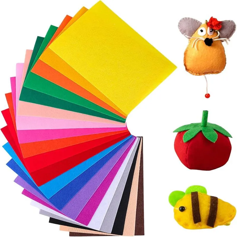 Craft Felt Fabric Sheet Set Mixed Color Nonwoven Needlework Felt Cloth For Kids Sewing Scrapbooking DIY Patchwork Quilting 40Pcs felt fabric sheet