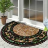 Entrance Door Mat Dustproof Floor Mats Semicircle Outdoor Imitation Stone Carpet Spring Green Plant Carpets Home Decoration Rug 2