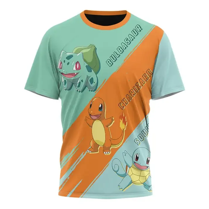 

Pokemon Pikachu Jenny Turtle Men's and Women's 3D T-shirts Sports and Leisure Children's Short Sleeves