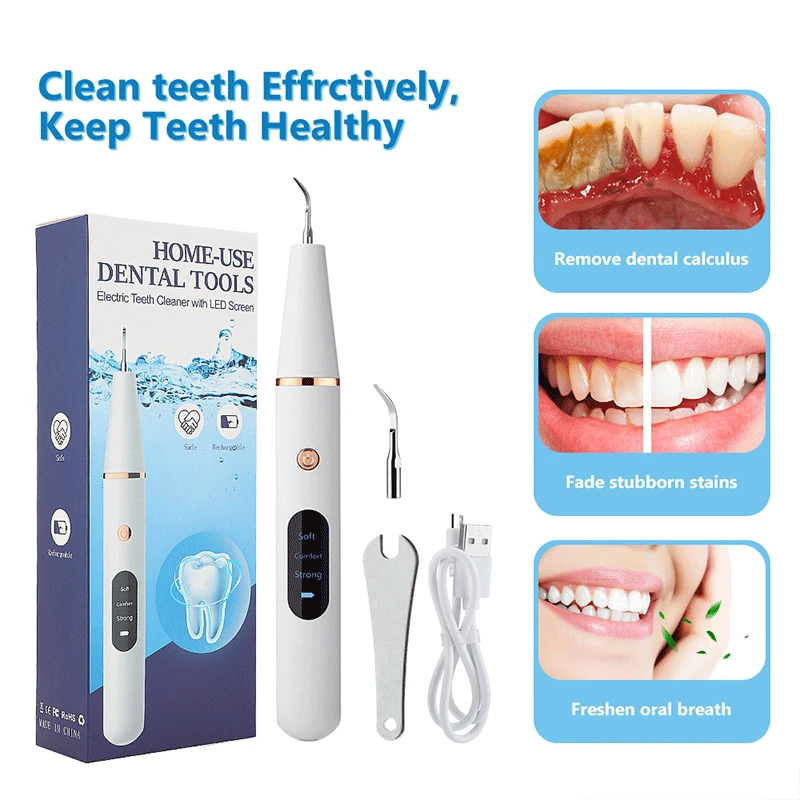

Ultrasonic Dental Cleaner Dental Calculus Scaler Electric Sonic Oral Teeth Tartar Remover Plaque Stains Cleaner Teeth Whitening