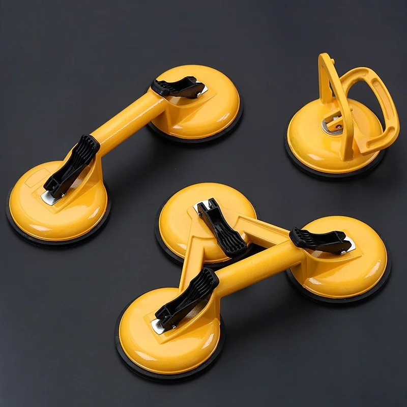 

Single Aluminum Alloy Rubber Suction Cup Round Glass Suction Cup Yellow Household Merchandises Tool Glass suction cup extractor