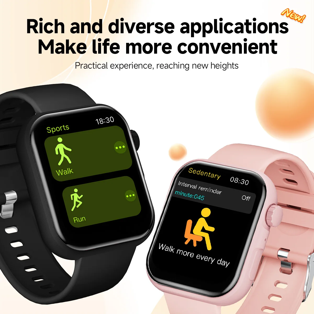 2026 New SmartWatch Bluetooth Call Music Sports Band Long Battery Fitness Tracker Silicone Strap Health Monitor for Adults fun 5