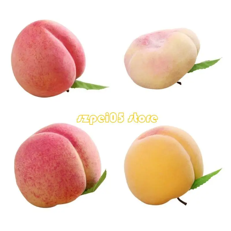 45be 2pcs 인공 복숭아 시뮬레이션 복숭아 과일 가정 장식에 완벽한 복숭아 과일
