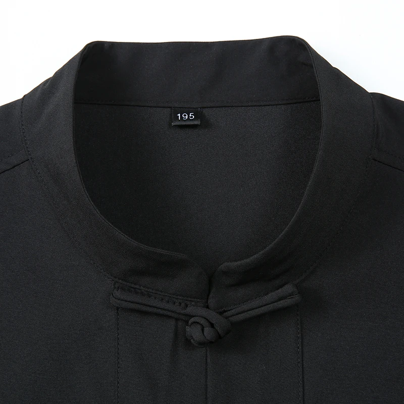 Men Shirt Mandarin Collar Oversize Short Sleeve Summer Plus Size 6XL 7XL 8XL 10XL Chinese Style Formal Black White Casual Retro