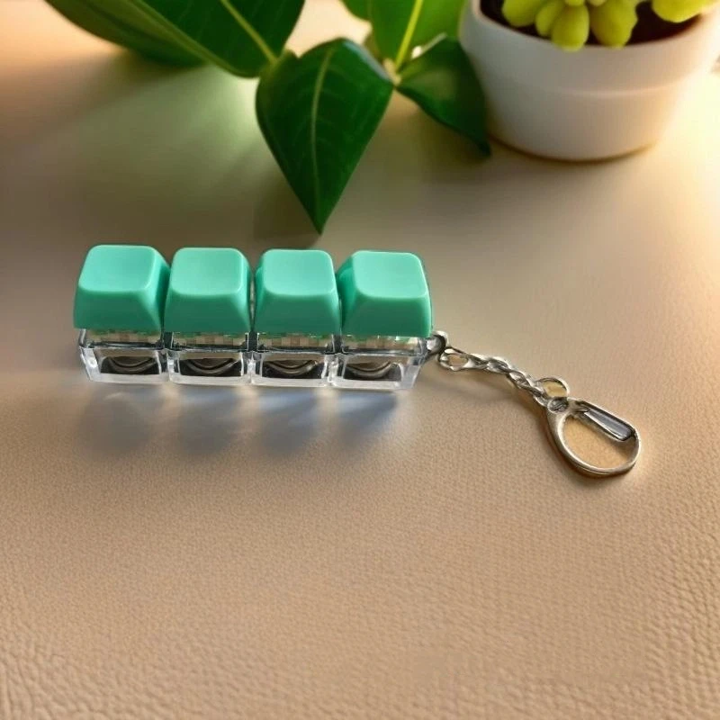 1 Stücke 4 Tasten Finger Tastaturkappen DIY Tastatur Clicker Spielzeug Taste Keycap Schlüsselanhänger Für Erwachsene Relief Stress Spielzeug – Detail 9