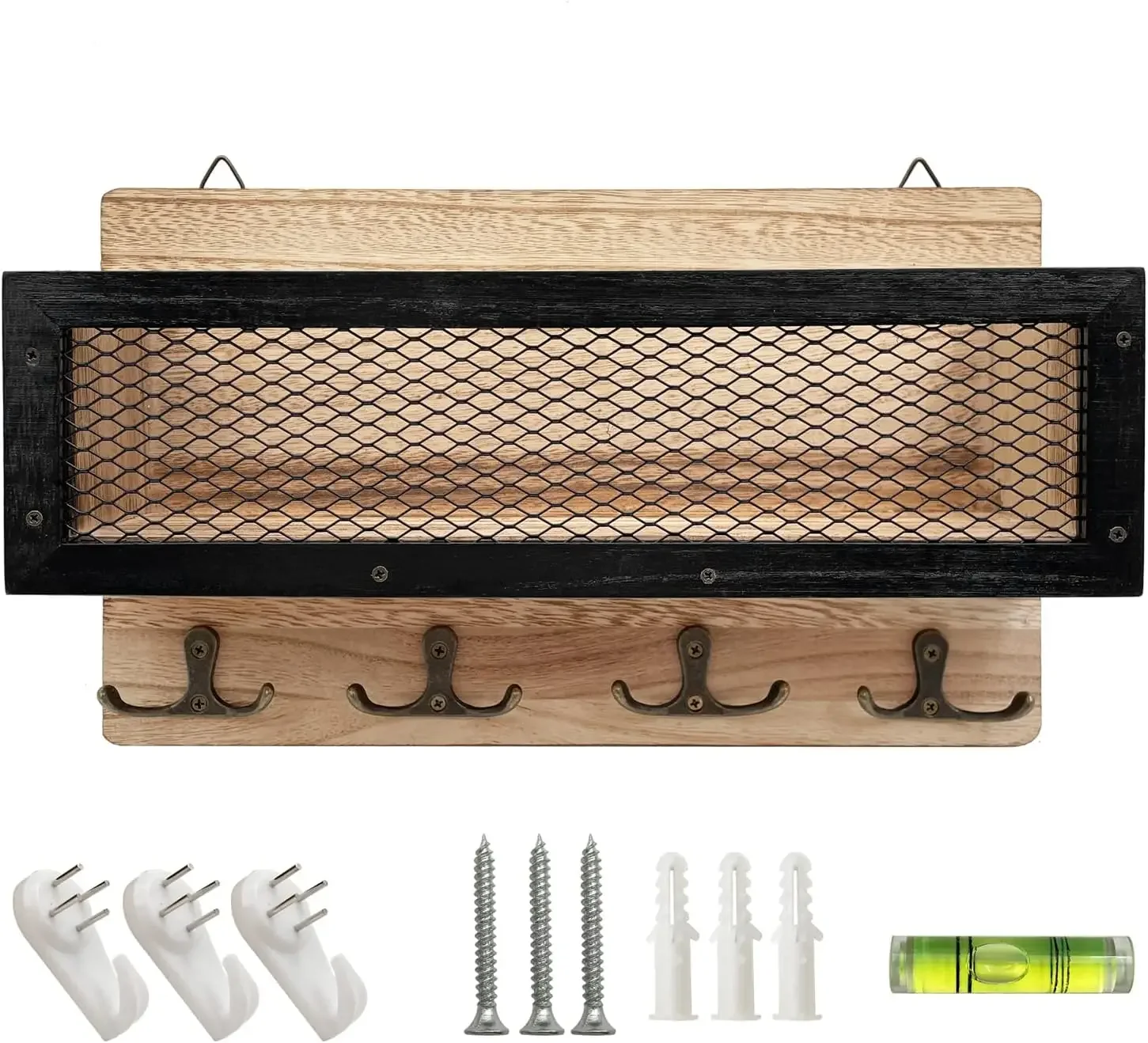 Key Holder Mail Organizer Wall Mount Key and Mail Holder Rack for Kitchen Living Room Mudroom Office