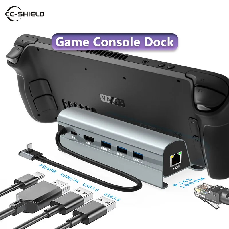 Steam Deck Dock Station Steamdeck Stream Deck Docking Station Accessori Per Switch Rog Ally Laptop Hub Usb Type C Hdmi 4 K60Hz