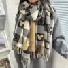 New Anime Mouse Scarf Winter Mickey Mouse Head Scarf Women's Shawl Retro Dress Fashion Checkered Scarf Girl Gift 2025 5