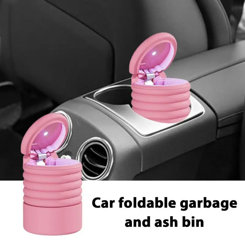 

Car Garbage Can Foldable Silicone Waste Bin with Lid Large Capacity Storage Box Washable Small Garbage Box for Car Auto Vehicle
