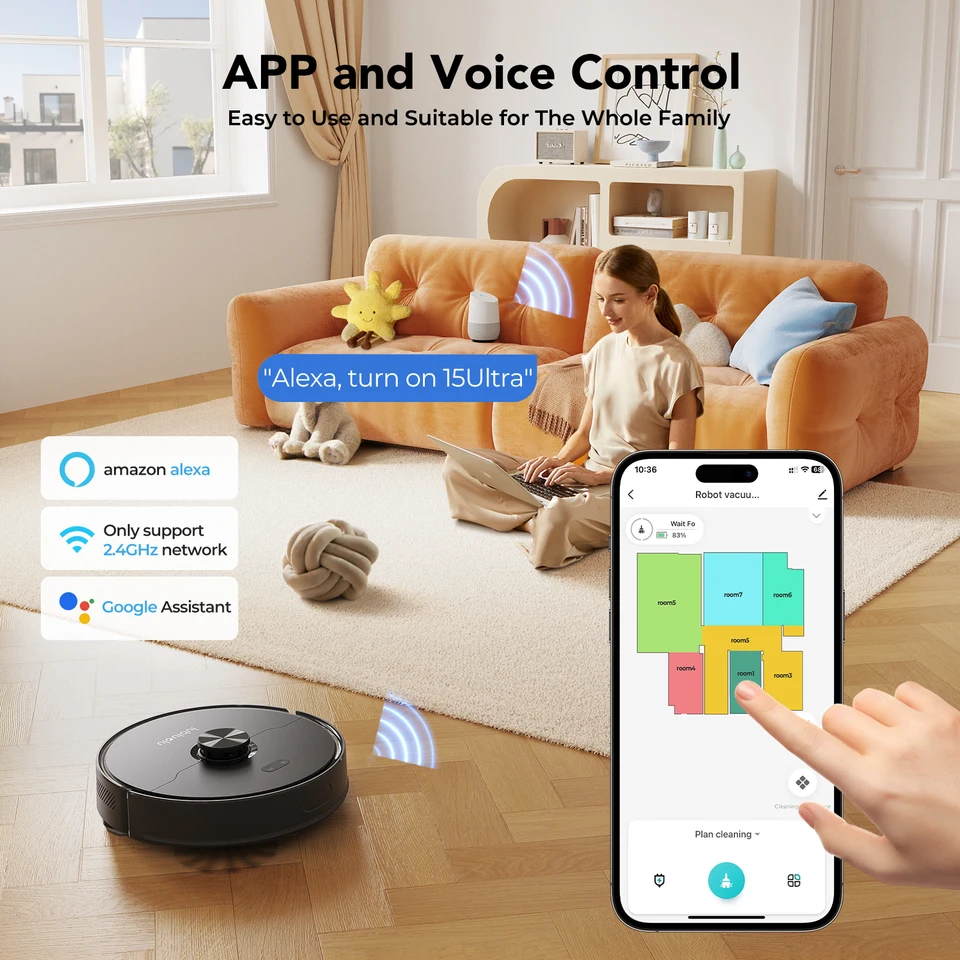 Robot Aspirador Lubluelu L20 Ultra - Con Navegación Láser, Autolimpieza Y Control Por App