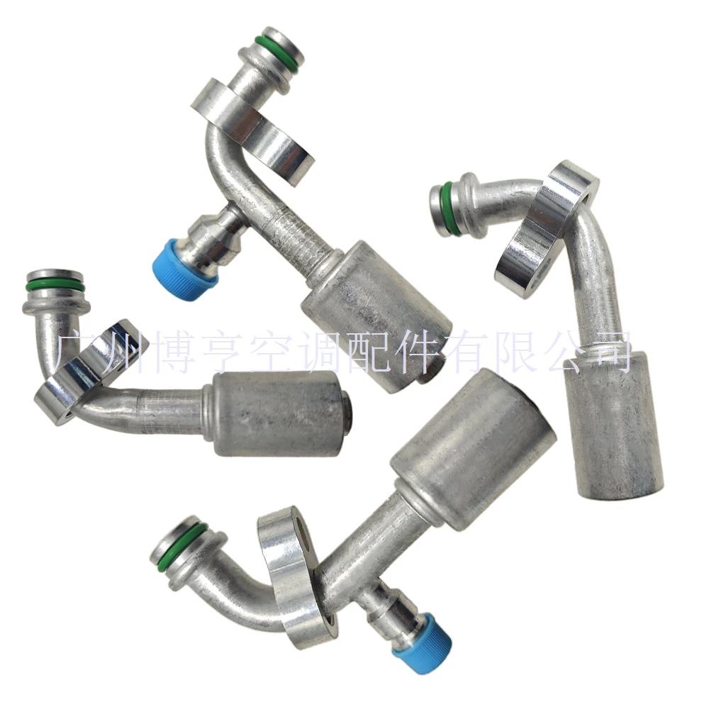 Car Air Conditioning Hose Aluminum Fitting Movable Pressure Plate R134a Fitting with Sleeve and Nozzle Repair Parts
