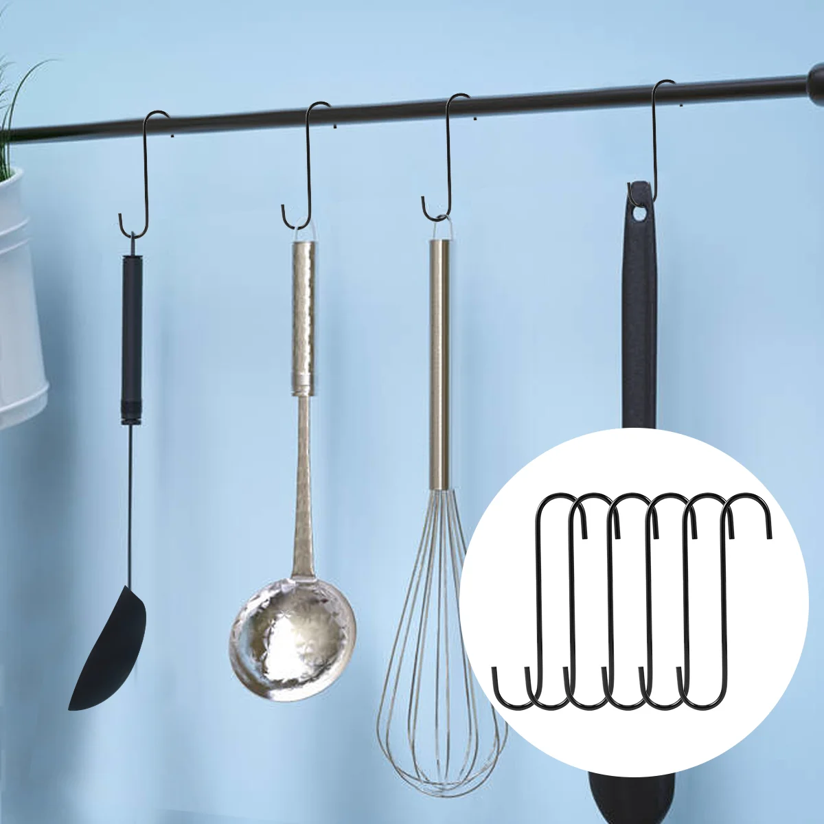 

Heavy Duty Shape Hooks Stainless Rustproof Hanger for Kitchenware Pots Utensils Clothes Bags Towels Plants 20cm