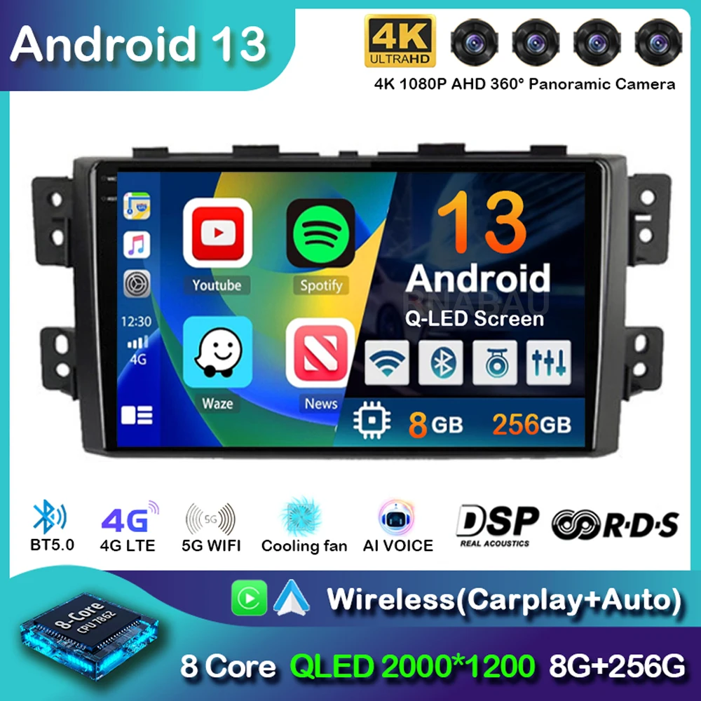 

Android 13 Carplay Auto Car Radio For Kia Borrego Mohave 2008-2015 GPS Navigation Multimedia Video Player Autoradio WIFI+4G DSP
