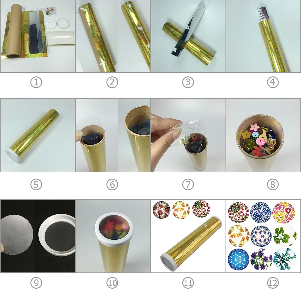 DIY Twisting Kaleidoscopes Pattern Symmetry Color Random Scalable Kaleidoscopes Lightweight Party Props for Children Autism Gift