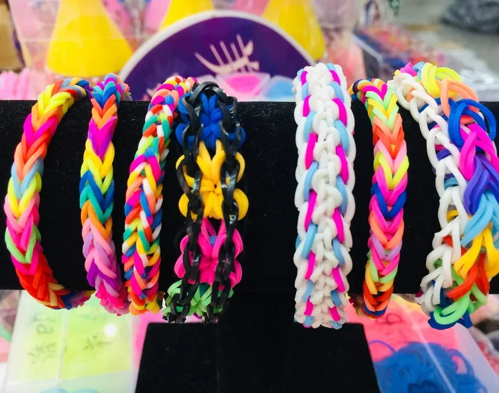 Double Color Rubble Loom Bands Bracelets Girl Gift Elastic Band Weaving Lacing Bracelet Toy Necklace DIY Jewelry Making Accessor