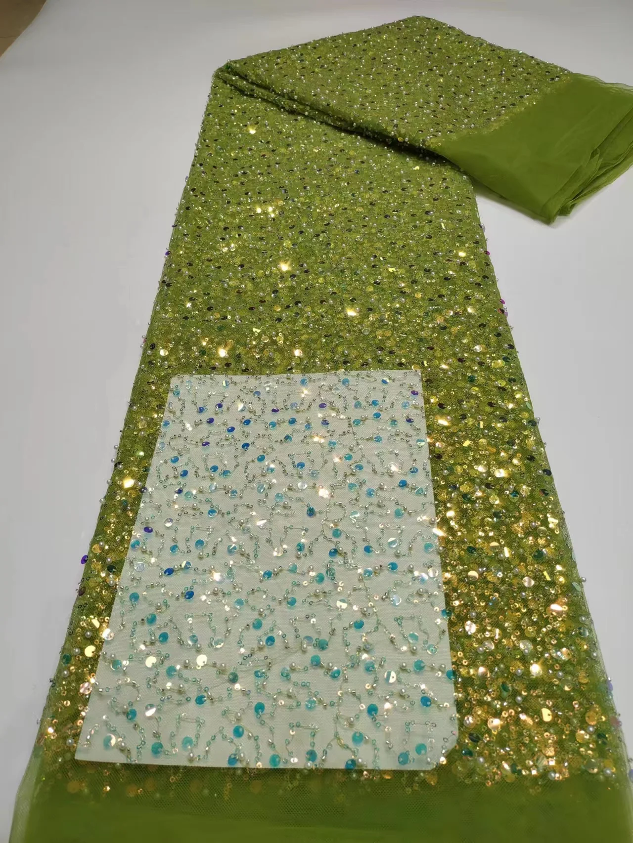 Lace Fabric Chiffon Lace Fabric 38 Colors Sequins Lace Beaded Pearl Fabric Crafts For Evening Dress Cloth By The Yard