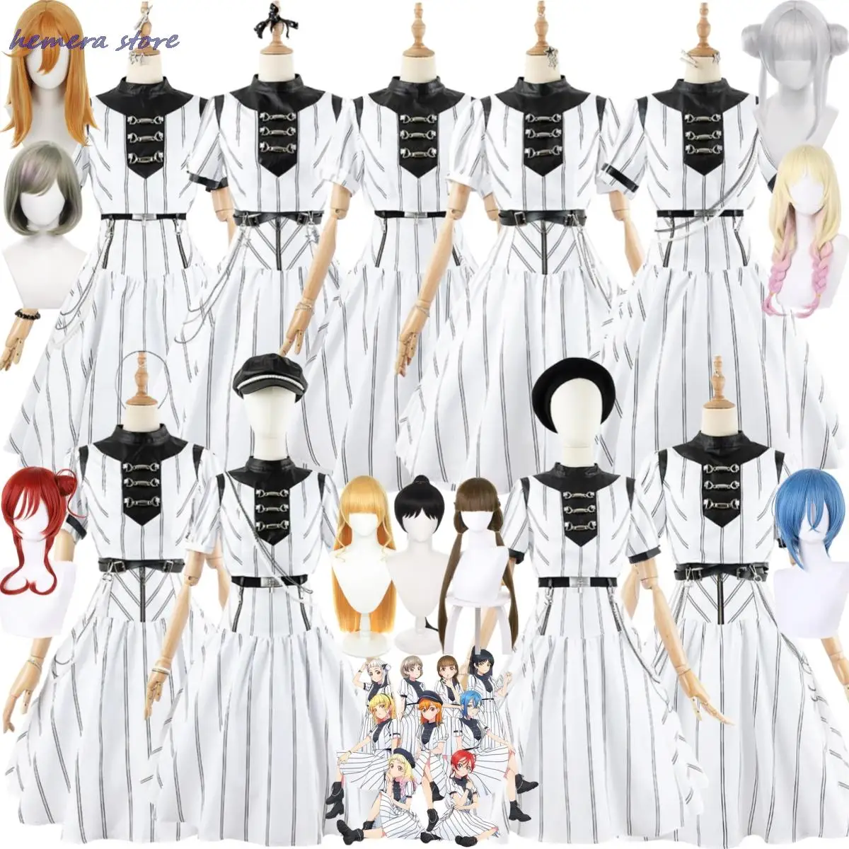 Disfraz de Cosplay de Anime Tang Keke, Shibuya, Kanon, Hazuki, Heanna, Sumire, Arashi, Chisato, Onitsuka, Natsumi, LoveLive, peluca, traje de Liella