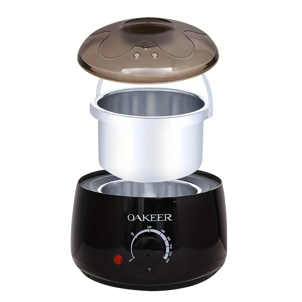 [EU Plug] 200ml Black Wax Melting Machine + 200g Wax Beans Set, Heating, Hair Removal And Therapy Machine Waxing