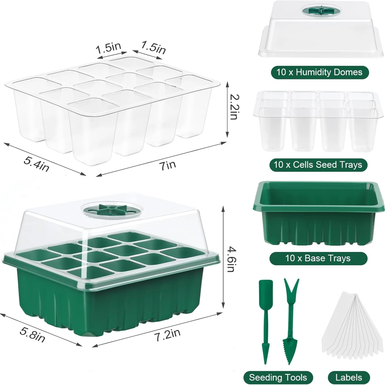 5 Pack Seed Starter Tray with Ventilation 1