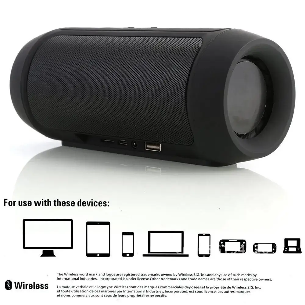 

Wireless Portable Bluetooth Speaker 2 Charge High-fidelity Stereo Sound Bass Subwoofer Dual Loudspeaker FM Radio USB Mic MP3