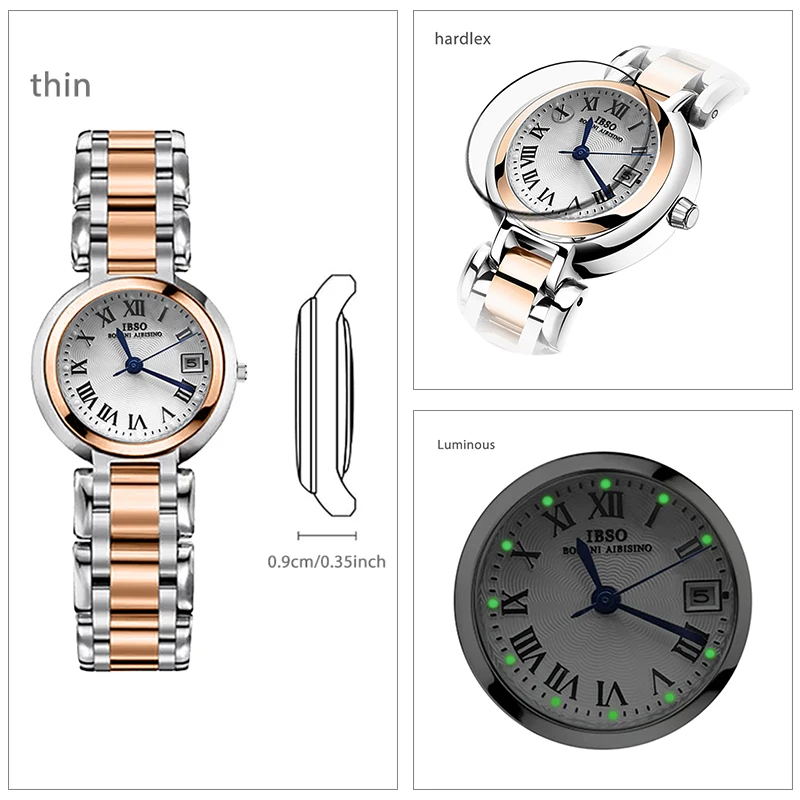 Luxury Brand Women Watches Rose Gold Stainless Steel Modern Hand Clock Female Gifts Fashion Luminous Casual Ladies Wristwatches
