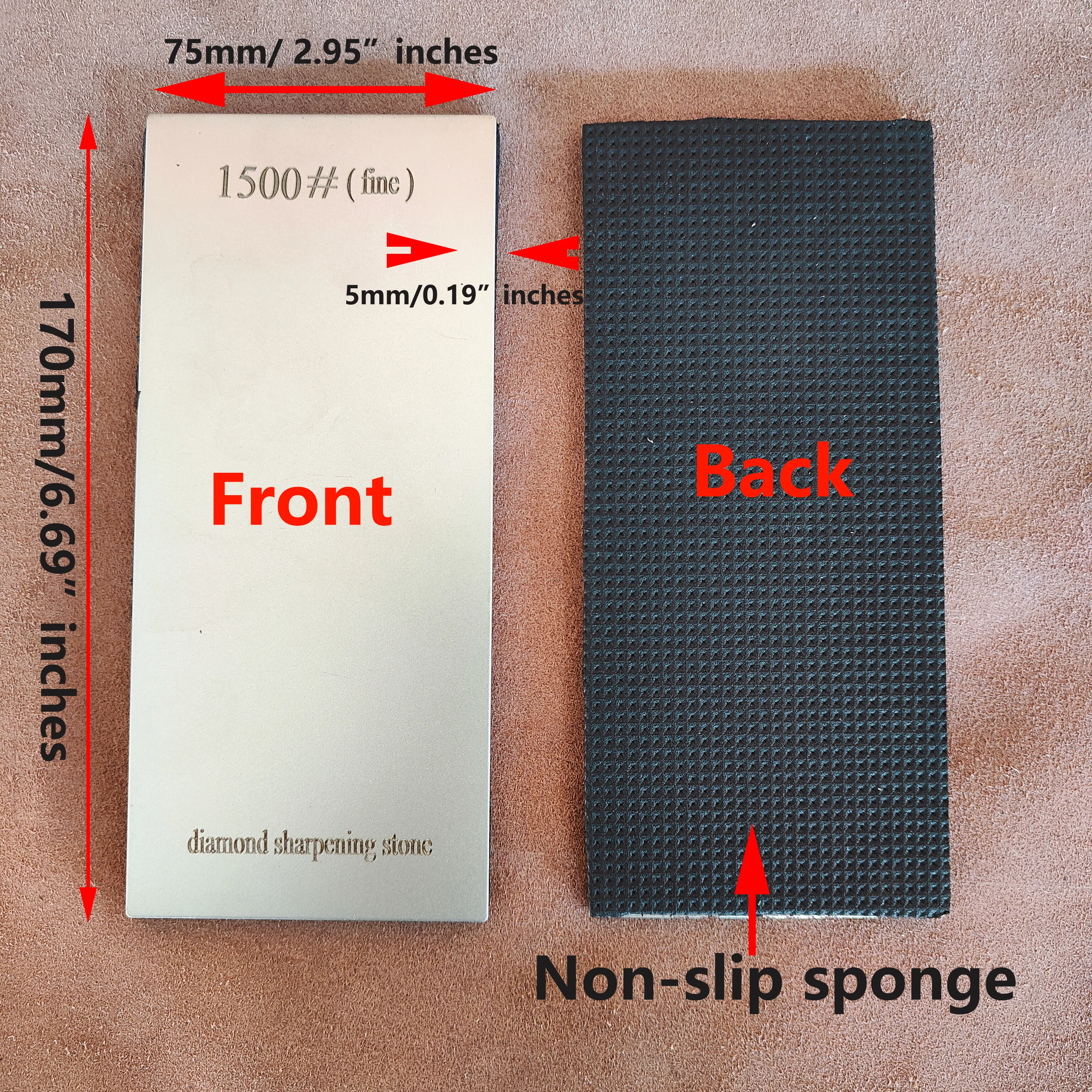 170x75mm Diamond Sharpening Stone Ruixin Pro Knife sharpener whetstone Oilstone Non-slip base