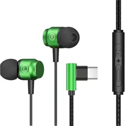 Magnetic USB - C Wired Gaming Headset with Hi - Fi Audio In - Ear Headphones (Type C - Green)