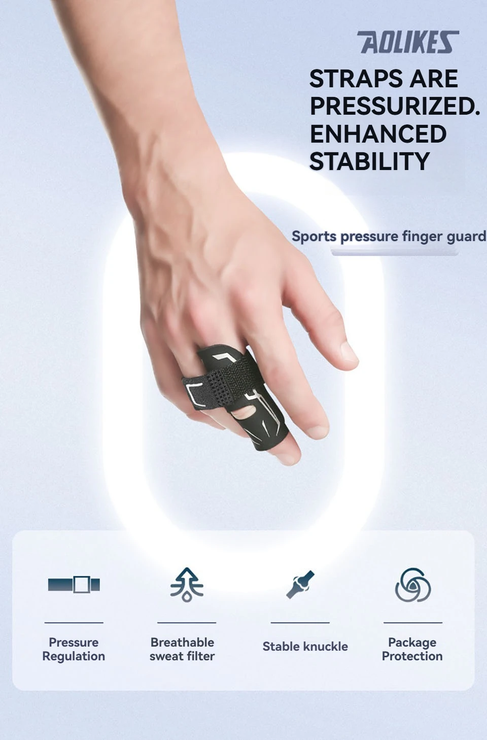 Breathable fabric finger splint for all-day comfort and recovery