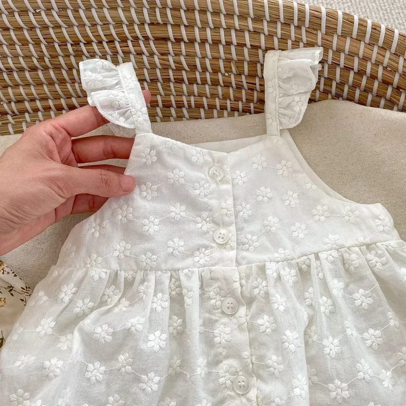 

INS Newborn Baby Girl Clothes Set 0-3Years Princess Sleeveless Flower Dress Tops+Bloomers Shorts 2PCS Summer Outfits Sunsuit