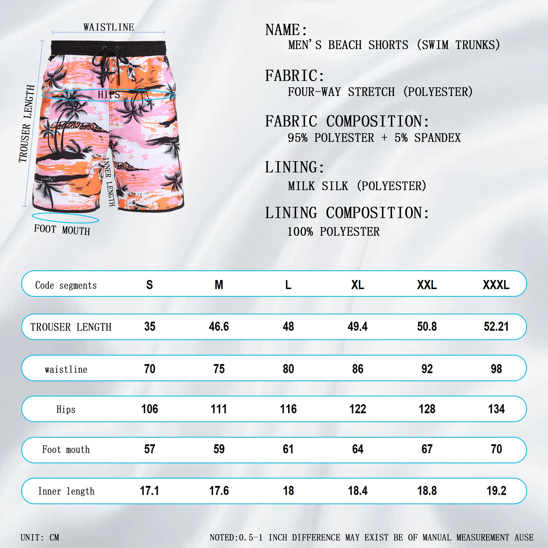 Summer men's hot selling beach pants, casual vacation printed men's pants, comfortable and breathable street clothing 6
