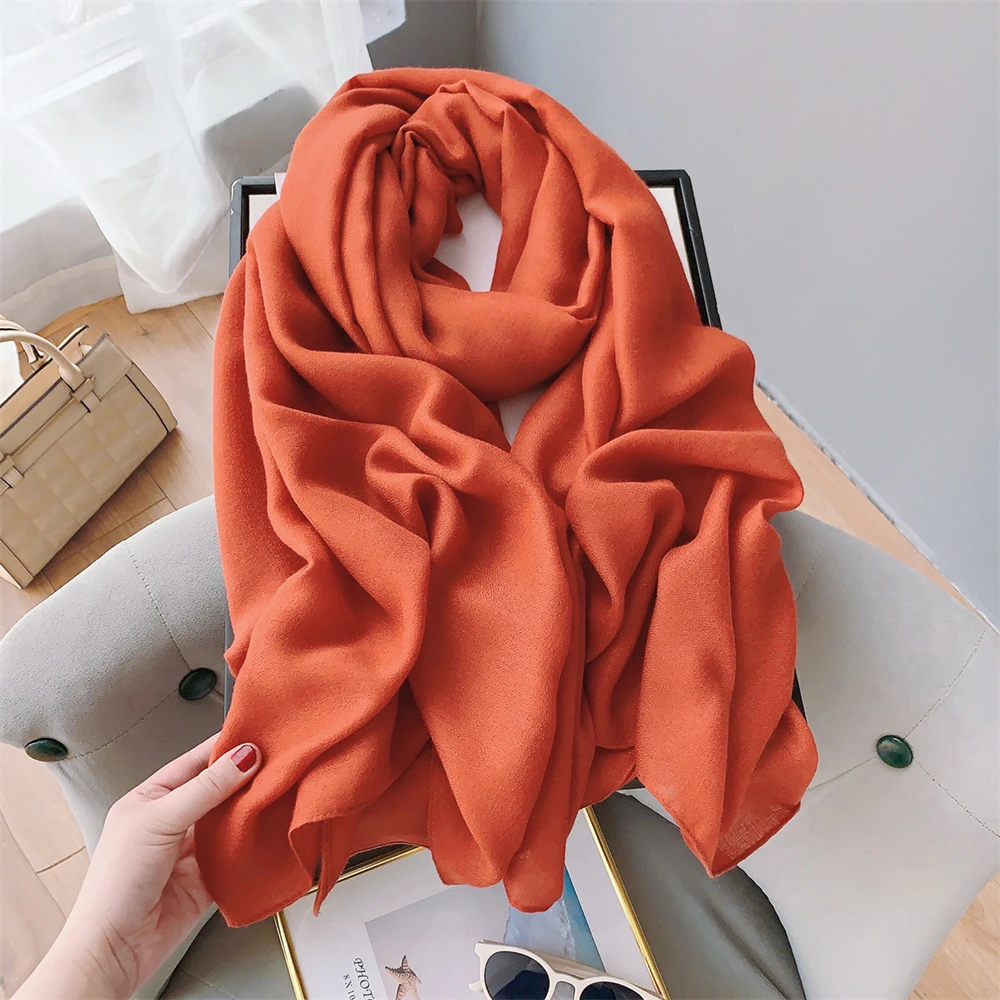 

Women's Fourth Quarter Long Solid Color Shawls Thin Section Hundreds Matching Scarf Air Conditioning Room Dual-purpose Blanket