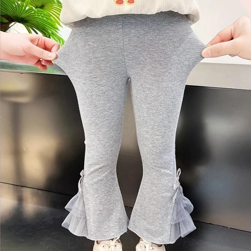Girls Leggings Bow-Knot Children's Pants Knitting Kids Trousers Elastic Baby Leggings Cotton New Spring Autumn