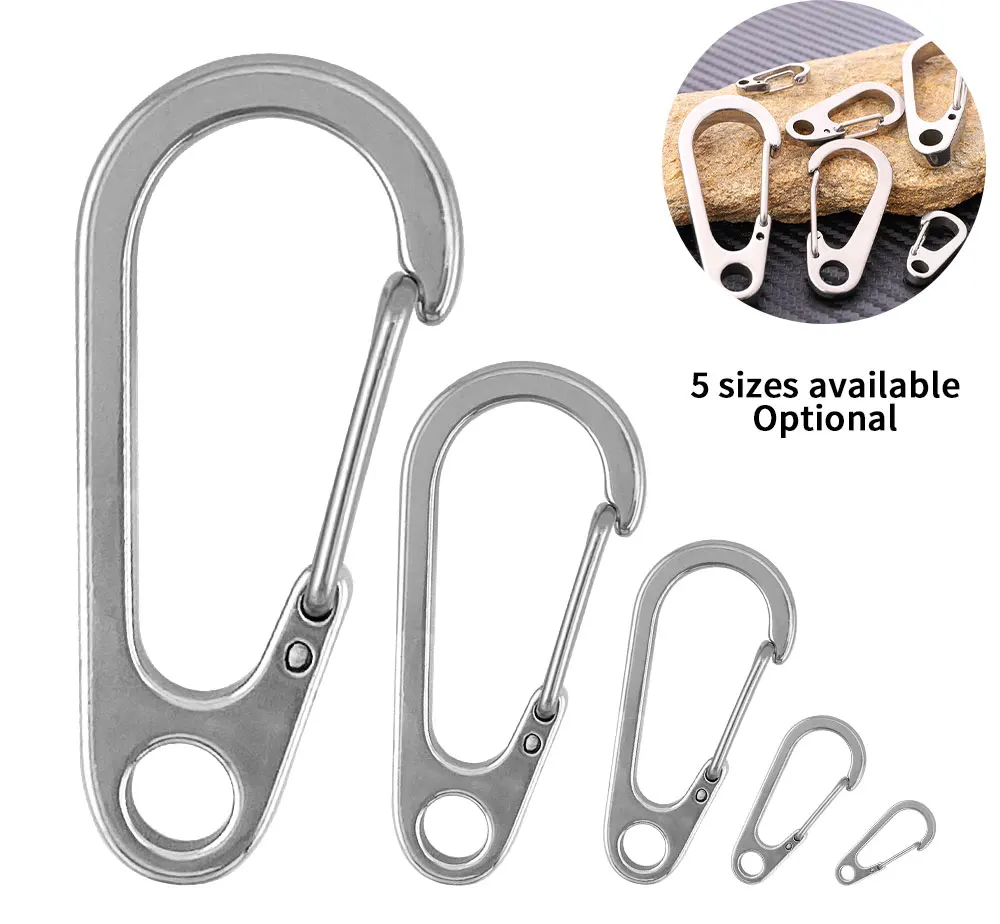2–20 Stück Edelstahl-Hummer-Schlüsselanhänger, Mini-Verwendung für Outdoor-Camping, Wanderrucksack-Schnalle, Metall-Federschnalle, Werkzeugclip – Detail 10