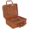 Imitation Rattan Box Simulation Case Suitcase Retro Handwoven Storage Basket Simulated Toy 6