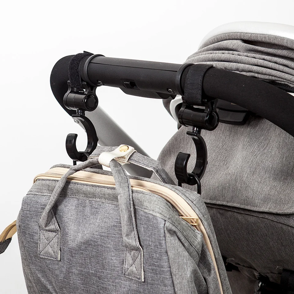 Description Picture 3 of item2Pcs Hooks For Baby Stroller Multi Purpose Baby Stroller Accessories Rotate 360 Degree Hook Pram Organizer Bag Hanger New