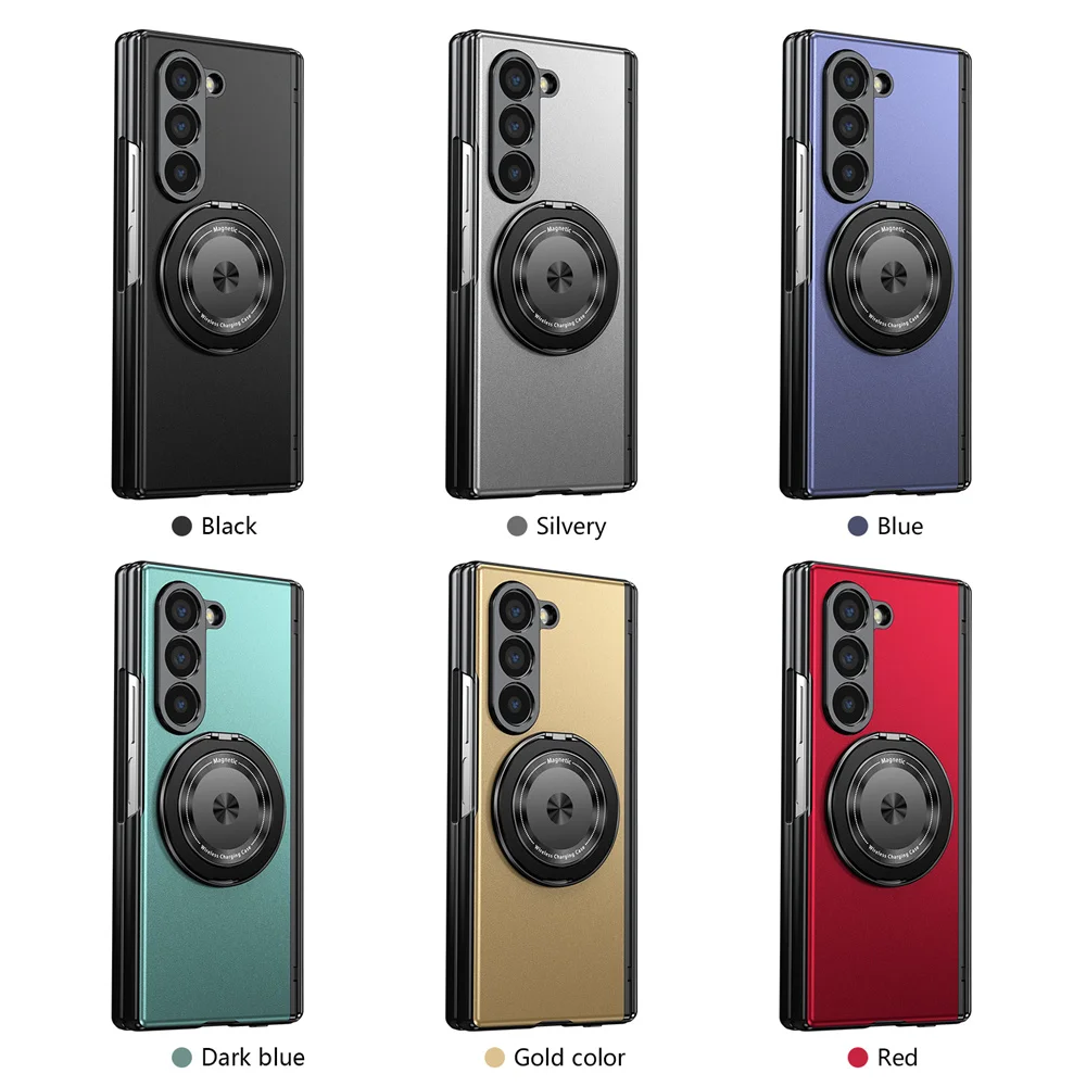 360 Rotating Magnetic Phone Case with Ring Grip and Hinge Protection
