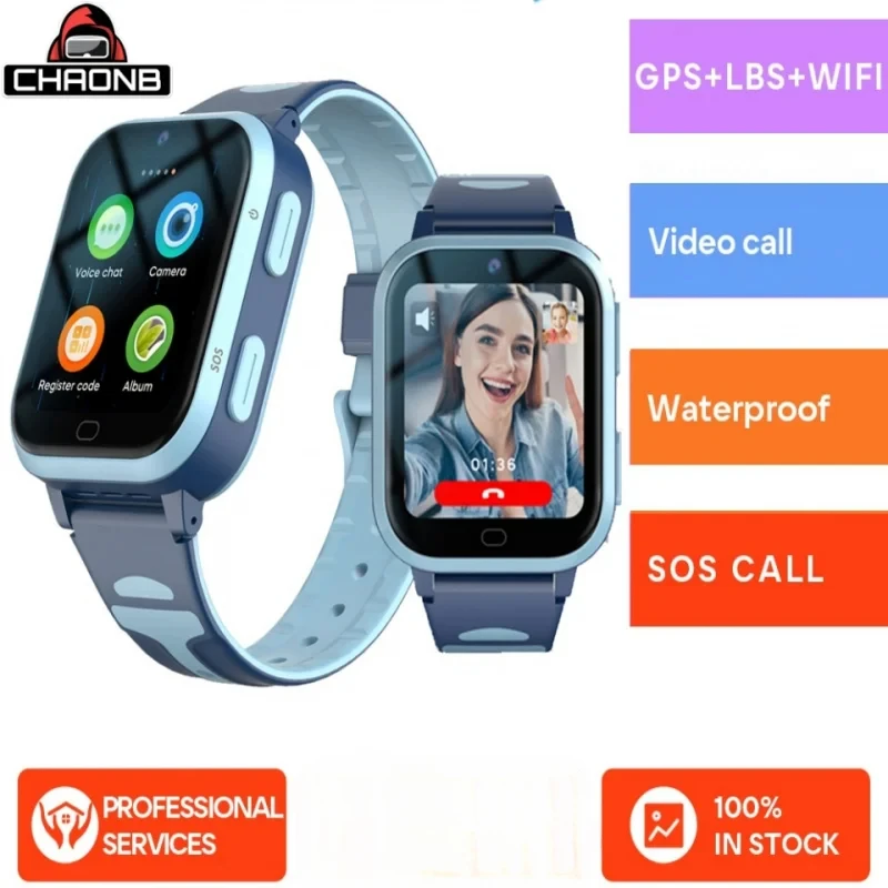 4G Kids Smartwatch WiFi GPS Position HD Video Call Alarm Clock