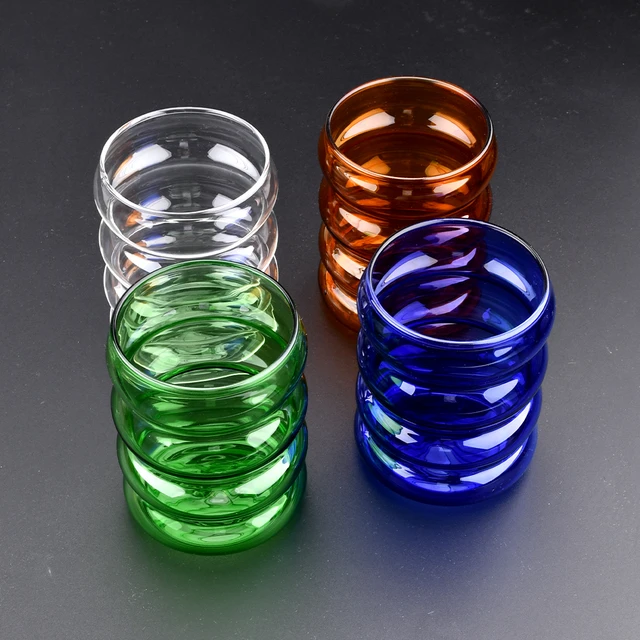 Water Bottle, Wave Shape Glass Cup, Heat-resistant Drinkware, Home