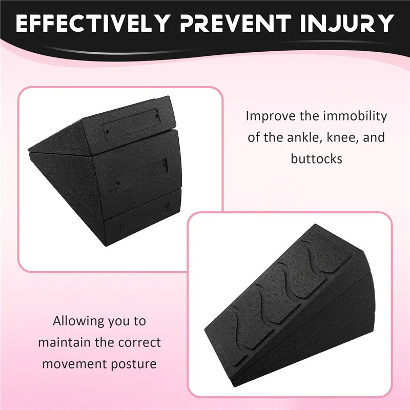 ELOS-3Pcs Yoga Bricks Squat Wedge Blocks Slant Boards Adjustable Non-Slip Foot Stretcher For Exercise Yoga Fitness Gym