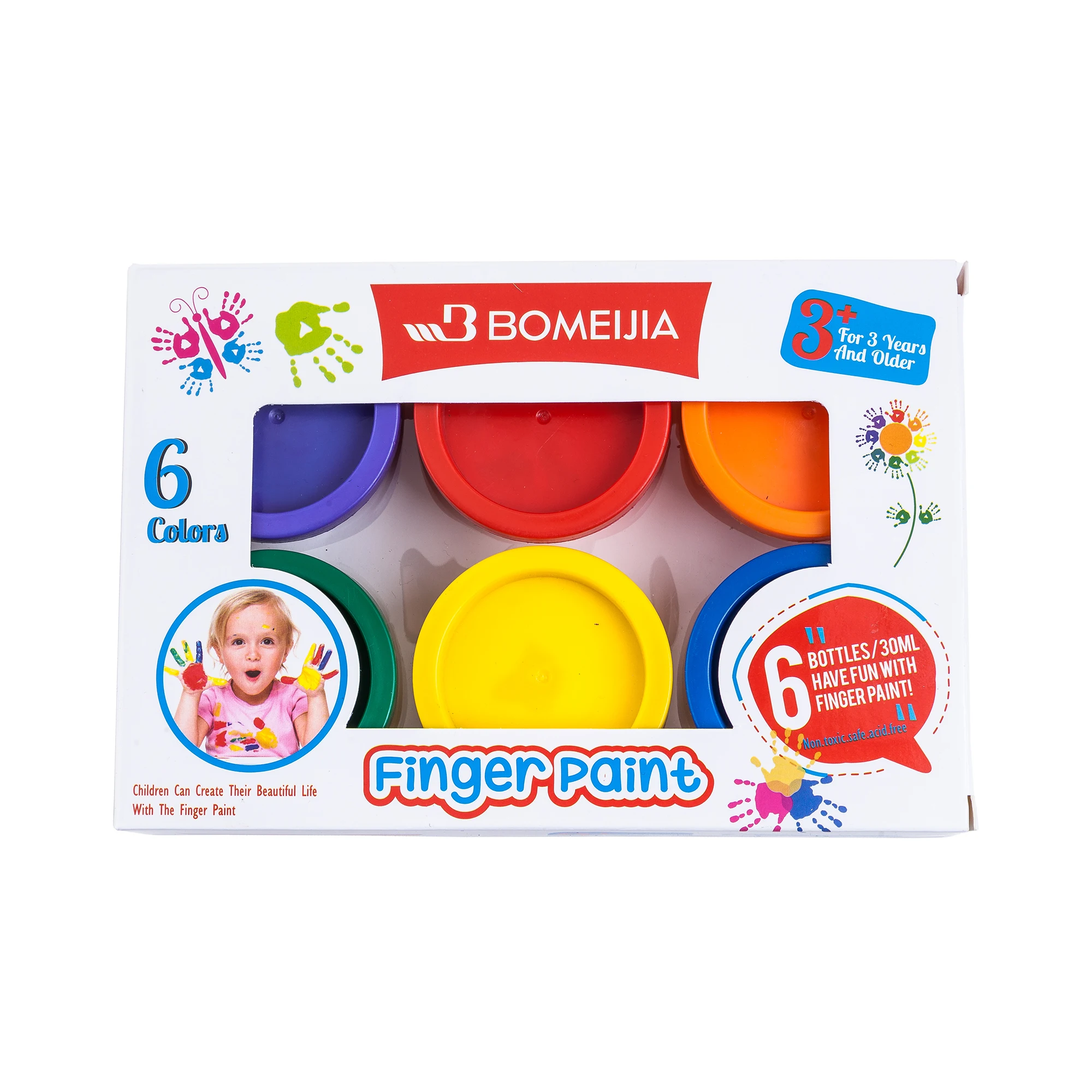 Children Art Paint Set 6 Color Box DIY Graffiti Washable Kid Finger Paint