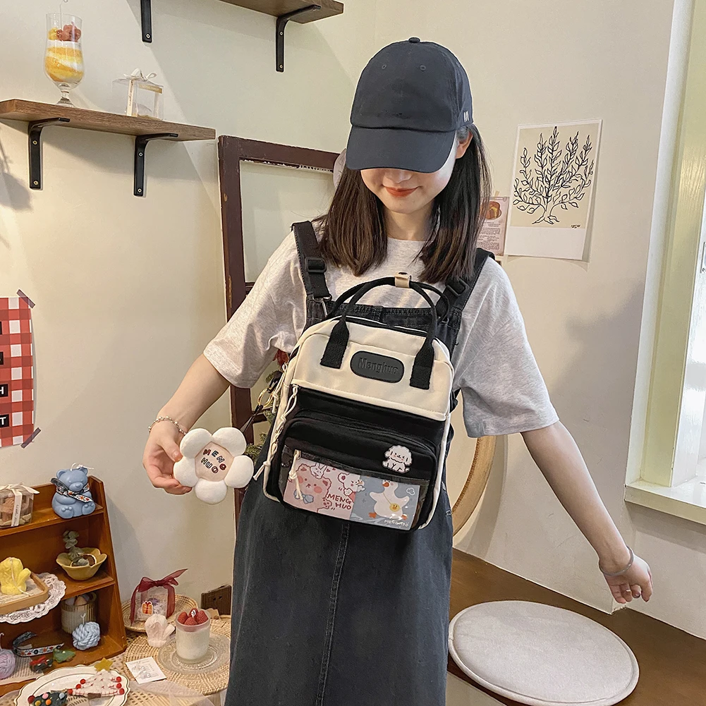 Cute Women Backpacks Waterproof Multi-Pocket Nylon School Backpack for Student Female Girls Kawaii Laptop Book Pack 2