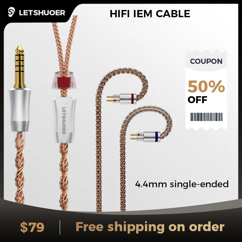 Letshuoer-Nebula 6コア6n単結晶銅iemケーブル、hifiオーディオ交換